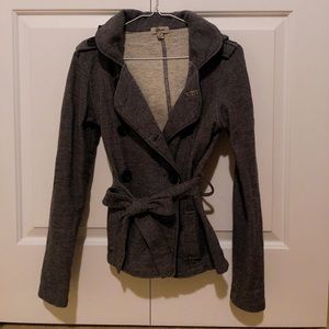 Comfy Light Coat with Brooch in Grey by Guess